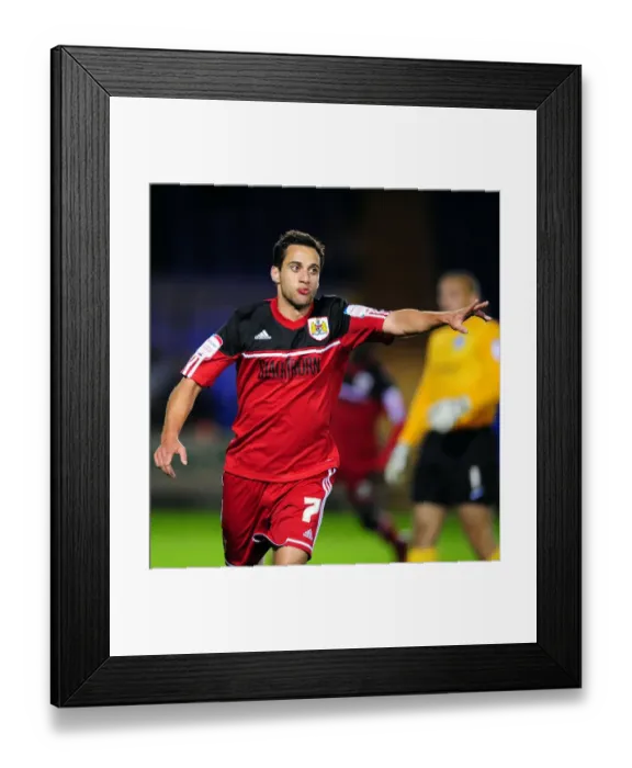 Framed Print : Sam Baldock Scores Opening Goal for Bristol City in Championship Match vs. Peterborough United (September 2012) Framed Print : Sam Baldock Scores Opening Goal for Bristol City in Championship Match vs. Peterborough United (September 2012)