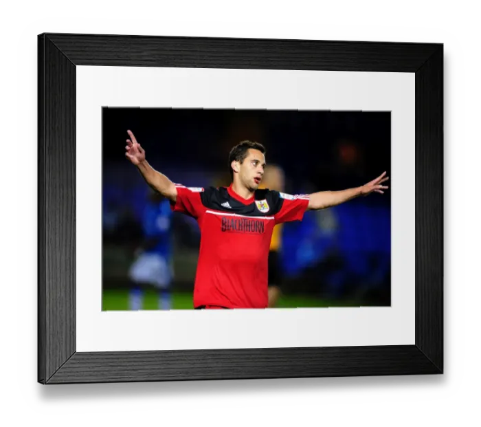 Framed Print : Bristol City's Sam Baldock Scores Championship Opener Against Peterborough United - Joe Meredith / JMP