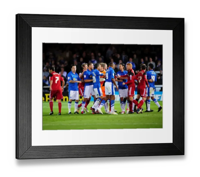 Framed Print : Championship Showdown: Intense Moment as Players Clash Between Peterborough and Bristol City Framed Print : Championship Showdown: Intense Moment as Players Clash Between Peterborough and Bristol City