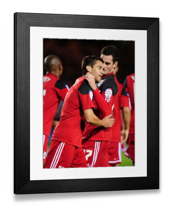 Framed Print : Bristol City's Sam Baldock Doubles the Lead Against Peterborough United Framed Print : Bristol City's Sam Baldock Doubles the Lead Against Peterborough United