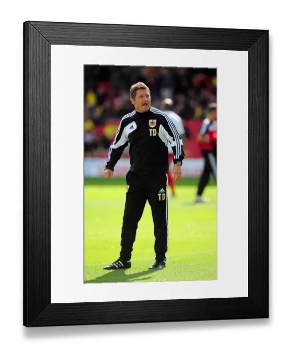 Framed Print : Tony Docherty, Bristol City Assistant Manager at Vicarage Road Stadium, Watford v Bristol City, Championship Football Match, September 22, 2012 Framed Print : Tony Docherty, Bristol City Assistant Manager at Vicarage Road Stadium, Watford v Bristol City, Championship Football Match, September 22, 2012