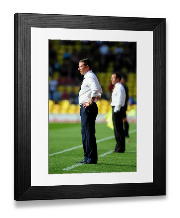 Framed Print : Derek McInnes Leads Bristol City in Championship Showdown at Vicarage Road, September 2012 Framed Print : Derek McInnes Leads Bristol City in Championship Showdown at Vicarage Road, September 2012