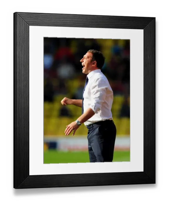 Framed Print : Derek McInnes Leads Bristol City at Vicarage Road during Championship Match, September 2012 Framed Print : Derek McInnes Leads Bristol City at Vicarage Road during Championship Match, September 2012