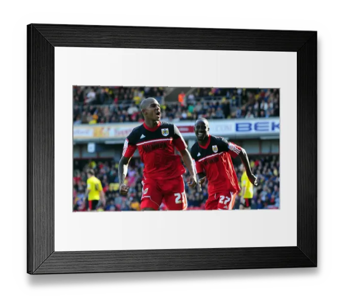 Framed Print : Marvin Elliott Scores the Equalizer: Championship Showdown at Vicarage Road - September 2012 Framed Print : Marvin Elliott Scores the Equalizer: Championship Showdown at Vicarage Road - September 2012