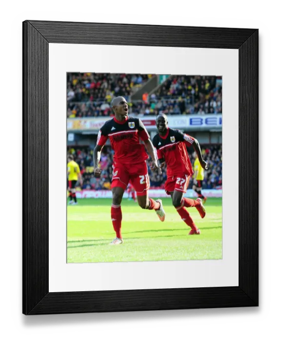 Framed Print : Marvin Elliott's Equalizing Goal: Watford vs. Bristol City, Championship Football Match, 2012 Framed Print : Marvin Elliott's Equalizing Goal: Watford vs. Bristol City, Championship Football Match, 2012