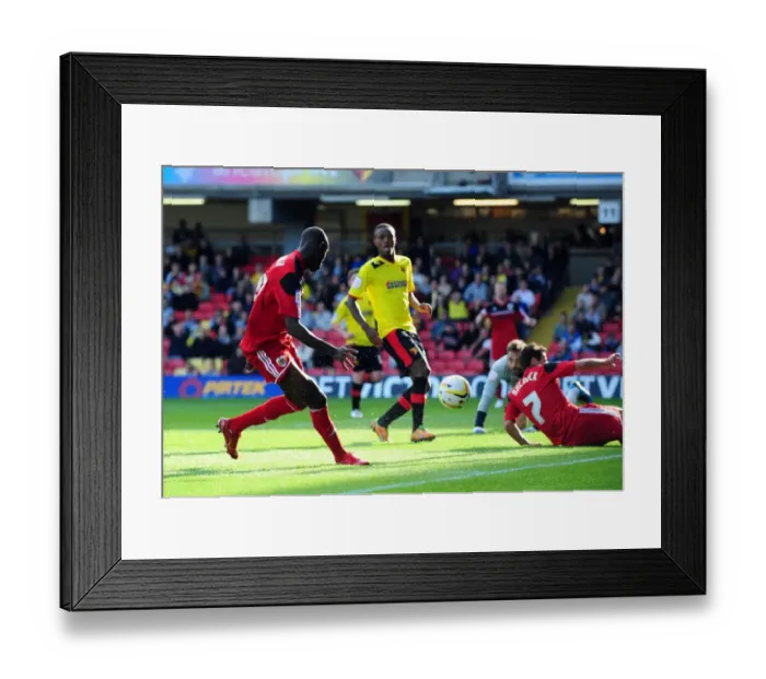 Framed Print : Adomah's Near Miss: Watford vs. Bristol City, Championship Football, 2012 Framed Print : Adomah's Near Miss: Watford vs. Bristol City, Championship Football, 2012