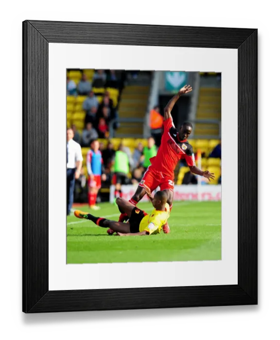 Framed Print : Chalobah vs Adomah: Intense Battle in Watford vs Bristol City Championship Clash Framed Print : Chalobah vs Adomah: Intense Battle in Watford vs Bristol City Championship Clash
