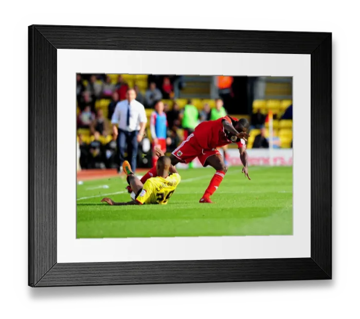 Framed Print : Chalobah vs Adomah: Intense Championship Showdown at Vicarage Road