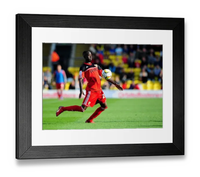 Framed Print : Adomah in Action: Watford vs. Bristol City Championship Clash, September 2012 Framed Print : Adomah in Action: Watford vs. Bristol City Championship Clash, September 2012
