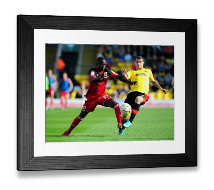 Framed Print : Adomah vs Pudil: Battle for Supremacy in the Championship Clash between Watford and Bristol City Framed Print : Adomah vs Pudil: Battle for Supremacy in the Championship Clash between Watford and Bristol City