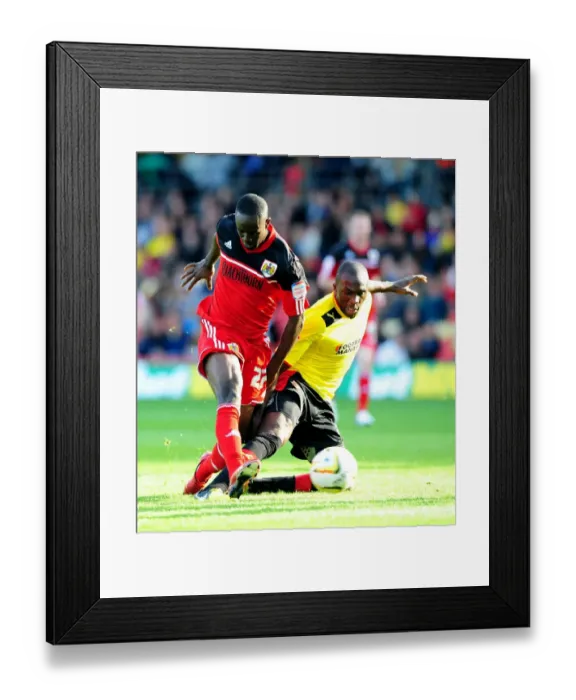 Framed Print : Championship Showdown: Adomah vs. Nosworthy - A Battle for the Ball Framed Print : Championship Showdown: Adomah vs. Nosworthy - A Battle for the Ball