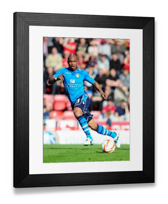 Framed Print : Diouf in Action: Bristol City vs. Leeds United, Championship Football Match, September 2012