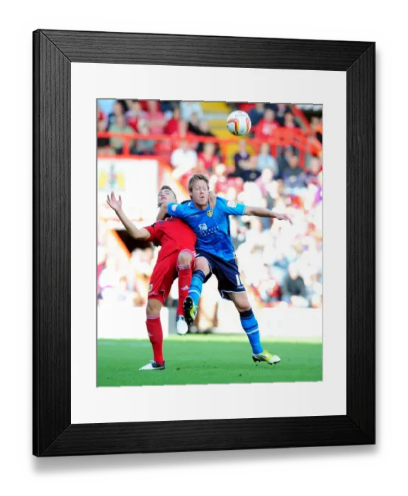 Framed Print : Battling for Supremacy: Wilson vs. Becchio in the Championship Clash between Bristol City and Leeds United Framed Print : Battling for Supremacy: Wilson vs. Becchio in the Championship Clash between Bristol City and Leeds United