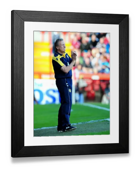 Framed Print : Neil Warnock at the Helm: Championship Showdown between Bristol City and Leeds United, September 2012