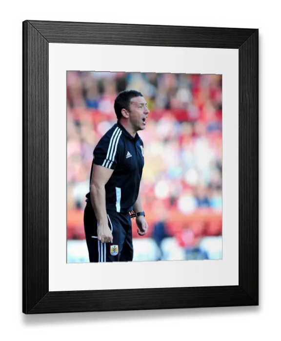 Framed Print : Derek McInnes Leads Bristol City in Championship Clash against Leeds United, September 2012