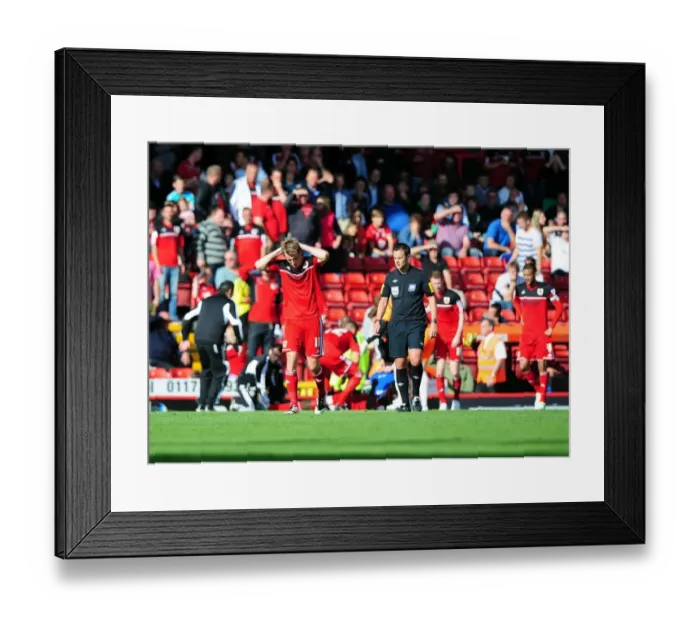 Framed Print : Horror Injury to Debutant Elokobi: Reactions from Players and Fans during Bristol City vs Leeds United (29.09.12) Framed Print : Horror Injury to Debutant Elokobi: Reactions from Players and Fans during Bristol City vs Leeds United (29.09.12)