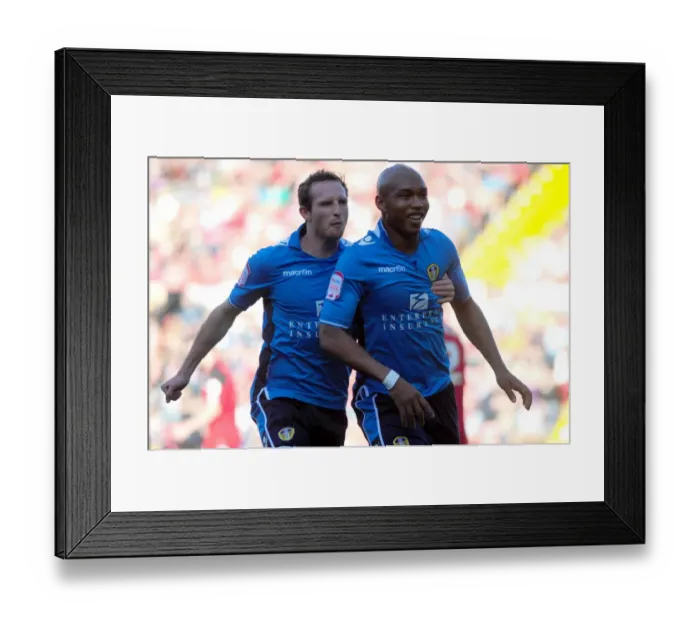 Framed Print : Diouf and White Celebrate Leeds United's Goal Against Bristol City (September 2012) Framed Print : Diouf and White Celebrate Leeds United's Goal Against Bristol City (September 2012)