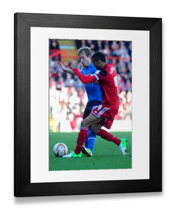 Framed Print : Championship Clash: Fontaine vs Becchio - A Battle of Stars at Ashton Gate Framed Print : Championship Clash: Fontaine vs Becchio - A Battle of Stars at Ashton Gate