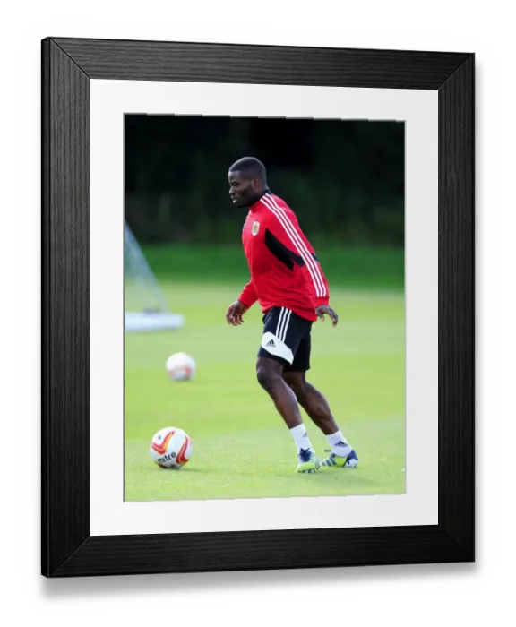 Framed Print : Bristol City Football Club: George Elokobi Joins Training Ahead of Loan Move