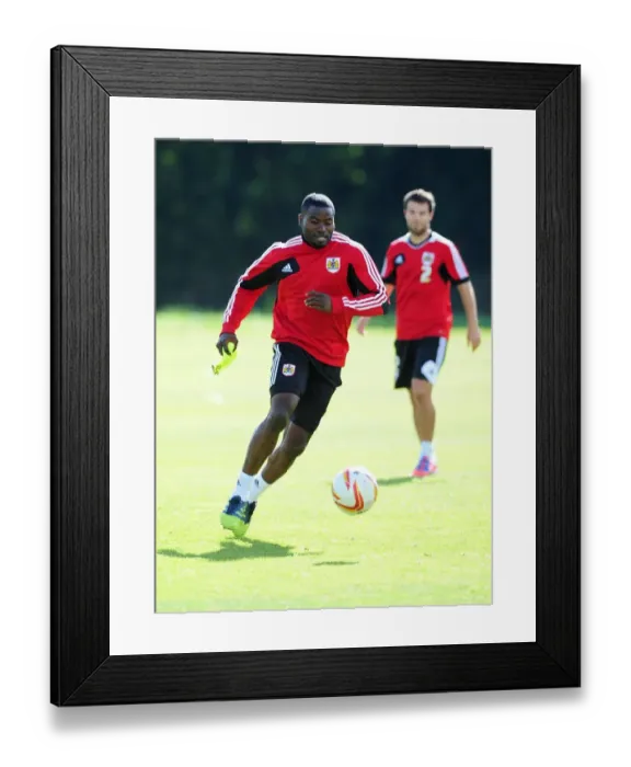 Framed Print : Bristol City's George Elokobi Trains Ahead of Loan Move Framed Print : Bristol City's George Elokobi Trains Ahead of Loan Move