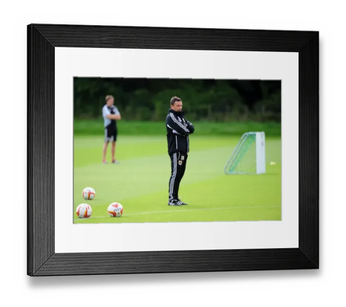 Framed Print : Bristol City FC: Derek McInnes Leads September 2012 Training Session Framed Print : Bristol City FC: Derek McInnes Leads September 2012 Training Session