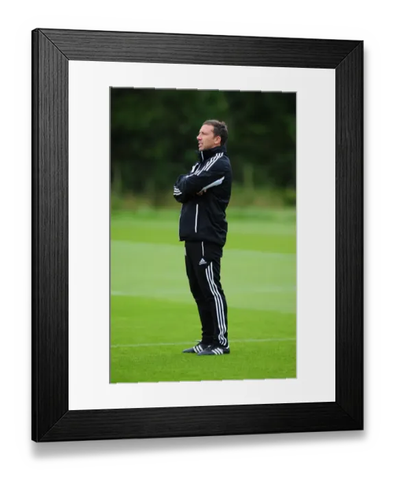 Framed Print : Bristol City Manager Derek McInnes Leading Training Session, September 2012