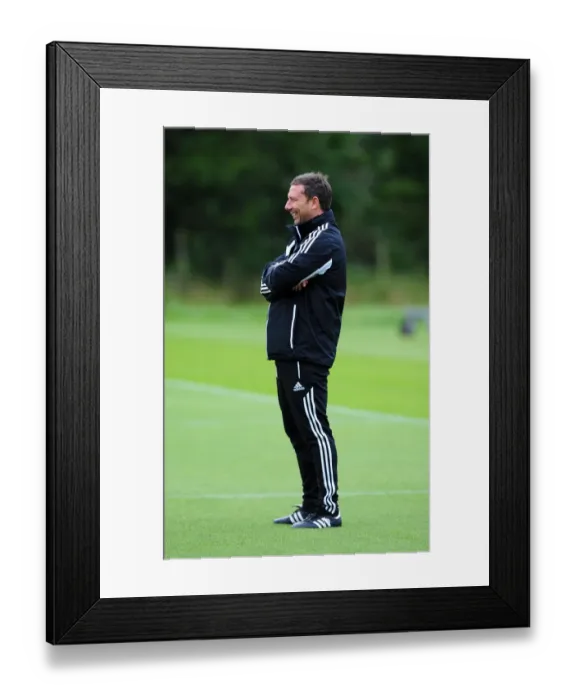 Framed Print : Bristol City Manager Derek McInnes Leading Training Session, September 2012