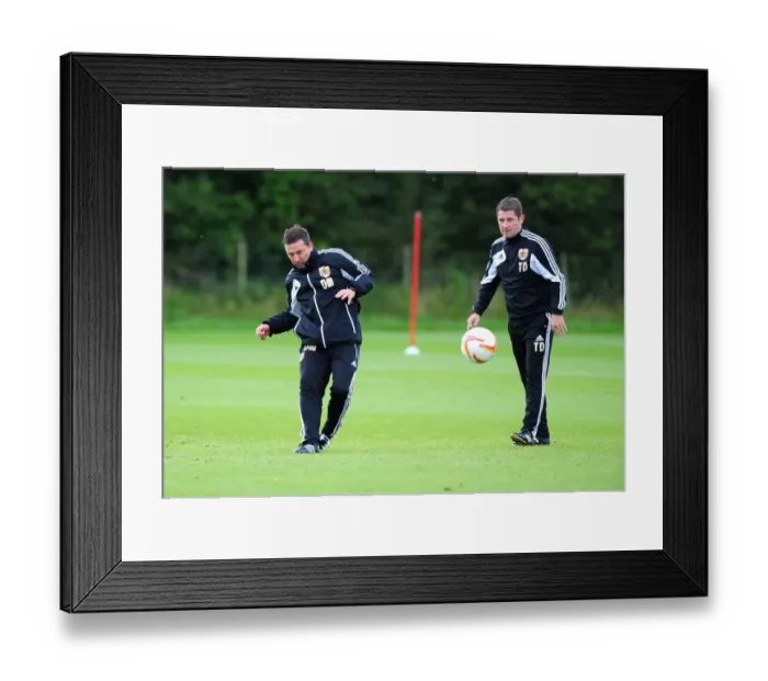 Framed Print : Bristol City Manager Derek McInnes Coaches Team During Training Session Framed Print : Bristol City Manager Derek McInnes Coaches Team During Training Session