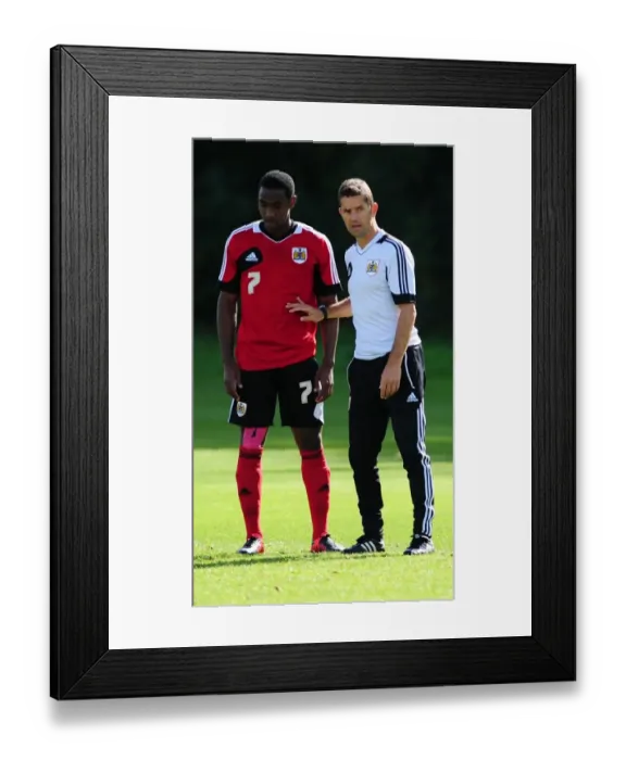 Framed Print : Bristol City FC: Alex Russell Addresses Players During Training Session Framed Print : Bristol City FC: Alex Russell Addresses Players During Training Session