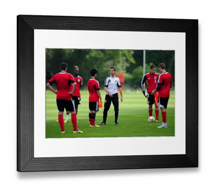 Framed Print : Bristol City Football Club: Under-21s Coach Alex Russell Guides Young Players During Training Framed Print : Bristol City Football Club: Under-21s Coach Alex Russell Guides Young Players During Training