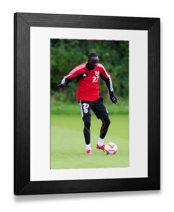 Framed Print : Bristol City Football Club: Albert Adomah in Training, September 2012