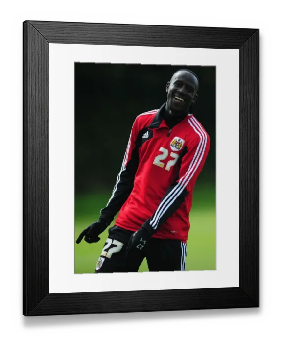 Framed Print : Bristol City Football Club: Albert Adomah in Focus during September 2012 Training