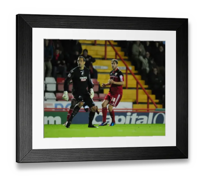 Framed Print : Bristol City's Steven Davies Scores Stunning Chipped Goal Past Millwall's David Forde Framed Print : Bristol City's Steven Davies Scores Stunning Chipped Goal Past Millwall's David Forde