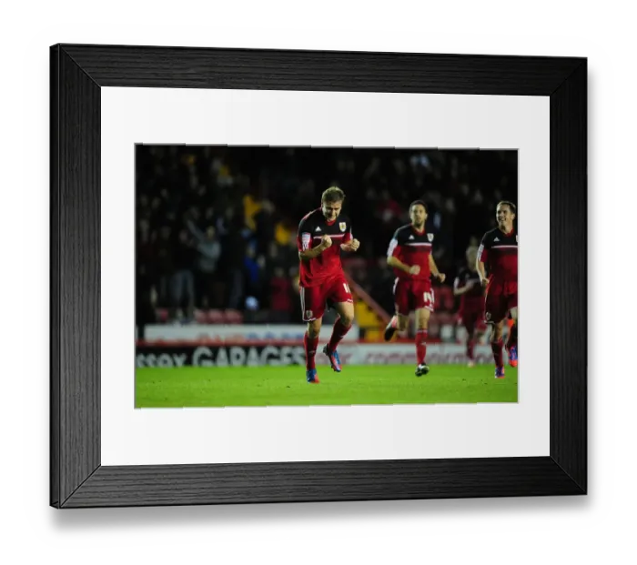 Framed Print : Bristol City's Steven Davies Scores Chipped Goal Against Millwall in Championship Match, October 2012