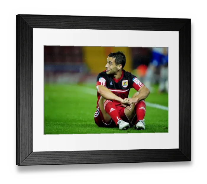 Framed Print : Bristol City vs Millwall: Sam Baldock in Action, Championship Football Match at Ashton Gate Stadium - October 2012