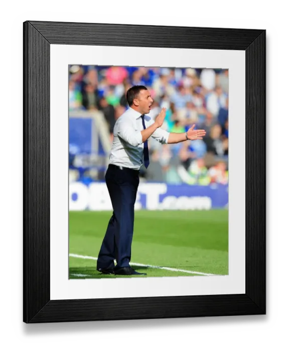 Framed Print : Derek McInnes Leads Bristol City at King Power Stadium, October 2012 - Football Championship Match Framed Print : Derek McInnes Leads Bristol City at King Power Stadium, October 2012 - Football Championship Match