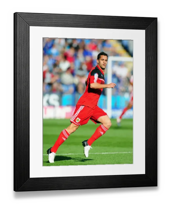 Framed Print : Sam Baldock of Bristol City Faces Off Against Leicester City in Championship Clash, October 2012