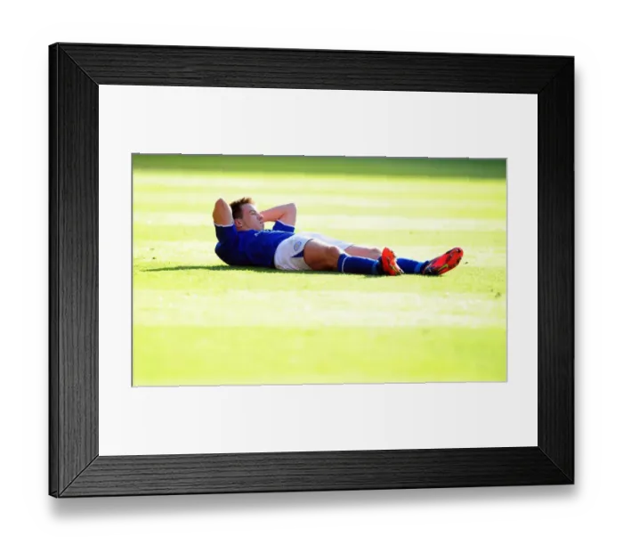 Framed Print : Injured Sean St Ledger of Leicester City during Leicester City vs Bristol City Championship Match, October 6, 2012 Framed Print : Injured Sean St Ledger of Leicester City during Leicester City vs Bristol City Championship Match, October 6, 2012