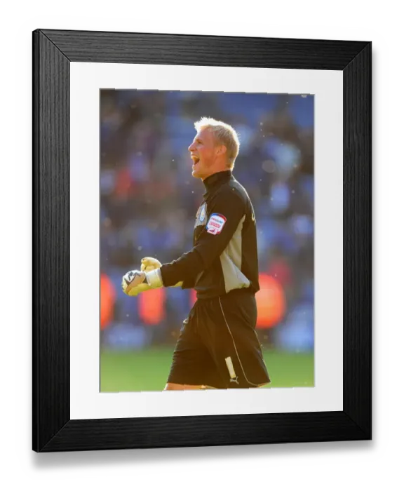 Framed Print : Leicester City Celebrates Championship Win Over Bristol City: Kasper Schmeichel's Triumphant Moment Framed Print : Leicester City Celebrates Championship Win Over Bristol City: Kasper Schmeichel's Triumphant Moment