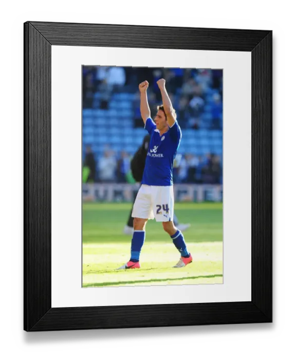 Framed Print : Anthony Knockaert's Triumph: Leicester City Celebrates Championship Win over Bristol City