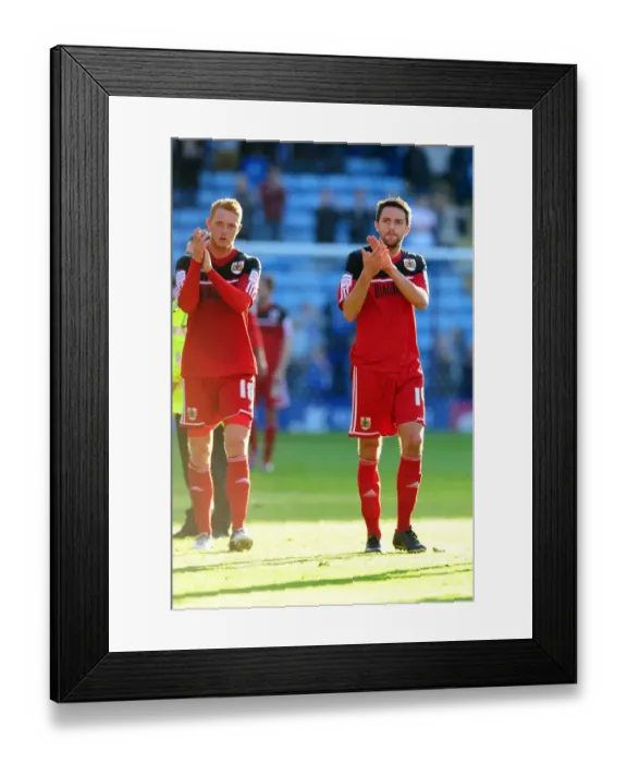 Framed Print : Bristol City Players Cole Skuse and Ryan Taylor Show Appreciation to Fans after Leicester Match, October 2012 Framed Print : Bristol City Players Cole Skuse and Ryan Taylor Show Appreciation to Fans after Leicester Match, October 2012