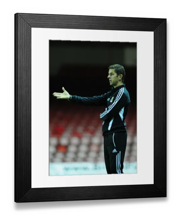 Framed Print : Alex Russell Guides Bristol City U21s in Intense Football Development League Clash vs Brentford U21s at Ashton Gate
