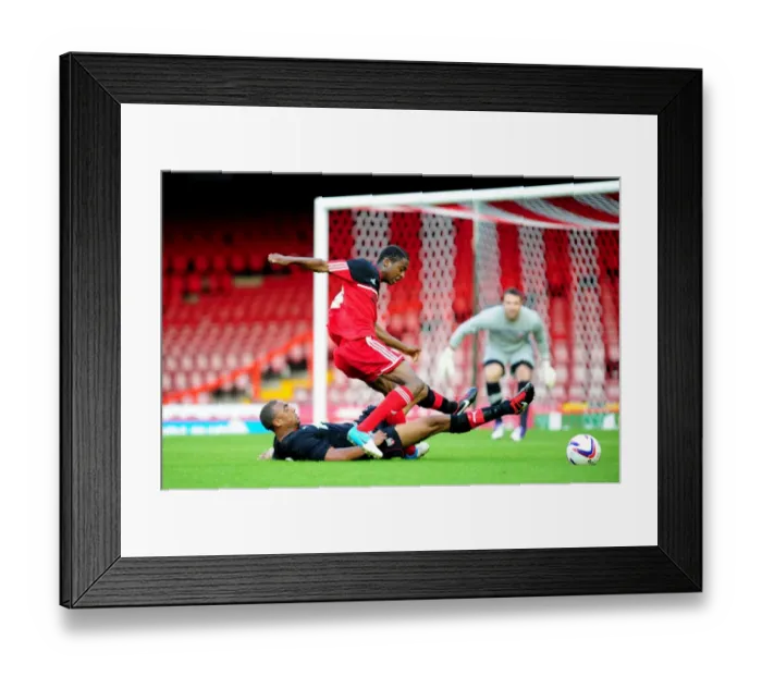 Framed Print : Intense Rivalry: Legge Stops Karns Goal Attempt in Bristol City U21s vs. Brentford U21s Framed Print : Intense Rivalry: Legge Stops Karns Goal Attempt in Bristol City U21s vs. Brentford U21s