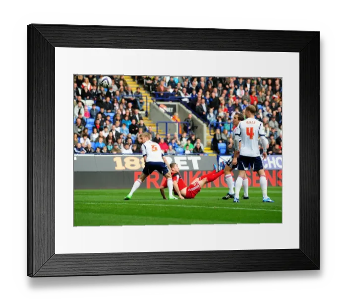 Framed Print : Steven Davies Scores Overhead Kick: Bristol City Leads Bolton Wanderers in Championship Match Framed Print : Steven Davies Scores Overhead Kick: Bristol City Leads Bolton Wanderers in Championship Match