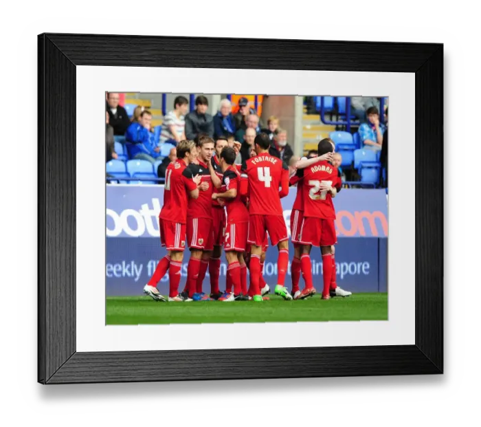 Framed Print : Bristol City: Steven Davies and Team Mates Celebrate Goal in Championship Match against Bolton Wanderers Framed Print : Bristol City: Steven Davies and Team Mates Celebrate Goal in Championship Match against Bolton Wanderers