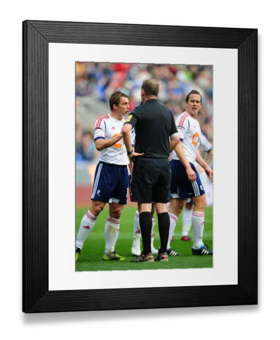 Framed Print : Bolton Wanderers Steven Warnock Protests Innocence Amidst Championship Clash vs. Bristol City Framed Print : Bolton Wanderers Steven Warnock Protests Innocence Amidst Championship Clash vs. Bristol City