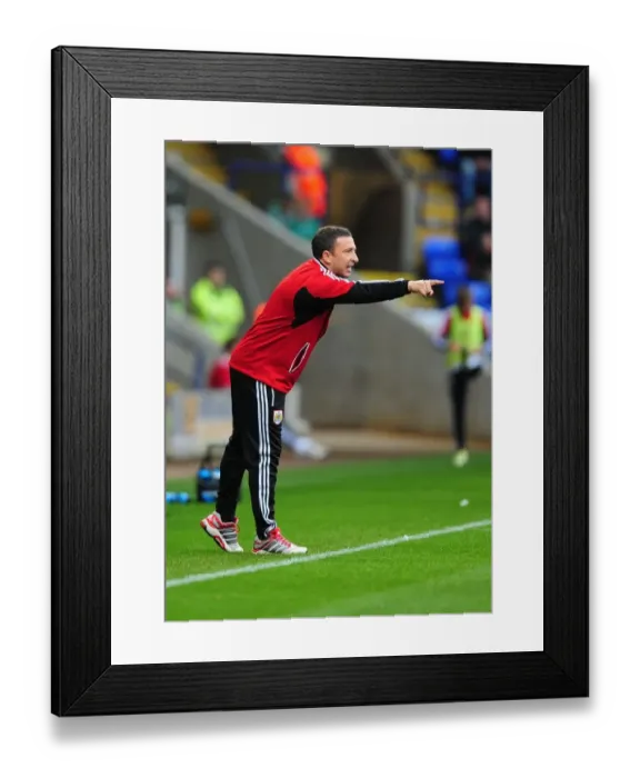 Framed Print : Derek McInnes Leads Bristol City at Reebok Stadium (2012)