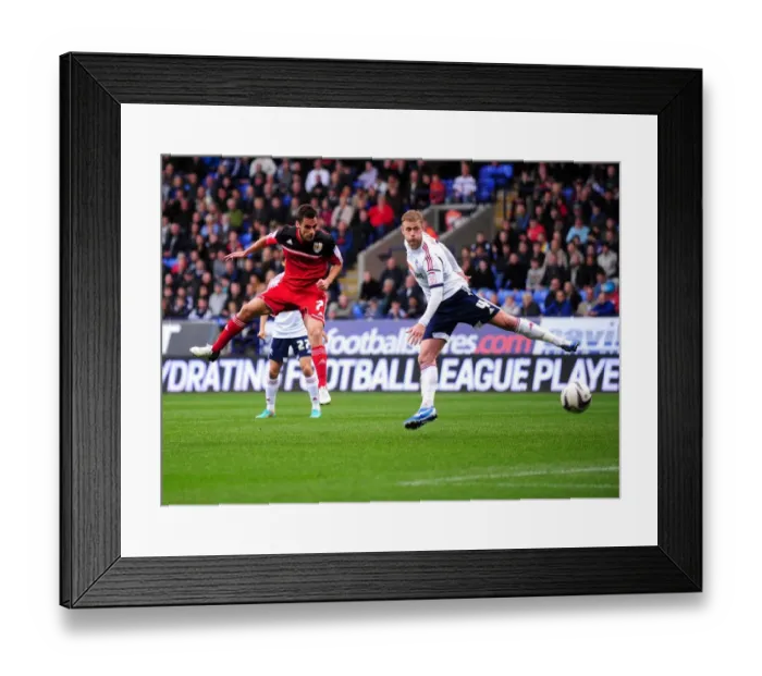Framed Print : Sam Baldock's Dramatic Header: Bolton Wanderers vs. Bristol City, Championship 2010-11 Framed Print : Sam Baldock's Dramatic Header: Bolton Wanderers vs. Bristol City, Championship 2010-11