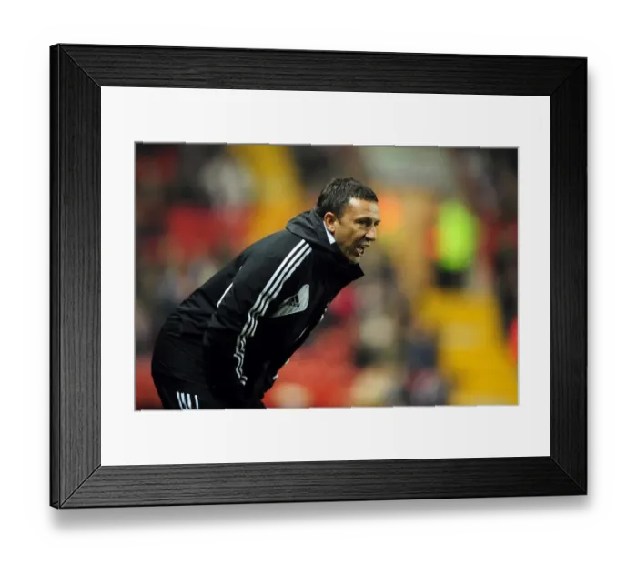 Framed Print : Derek McInnes Leads Bristol City in Championship Clash against Burnley, October 2012