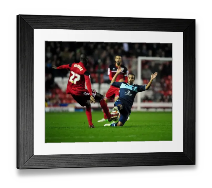Framed Print : Bristol City vs Burnley: Intense Moment as Junior Stanislas Tackles Albert Adomah Framed Print : Bristol City vs Burnley: Intense Moment as Junior Stanislas Tackles Albert Adomah